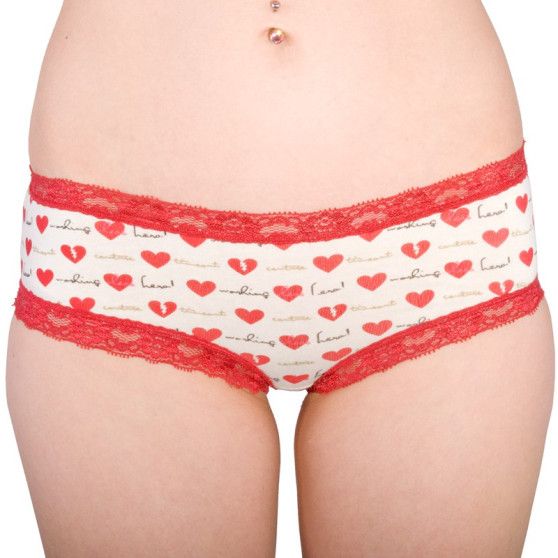 Mutandine da donna Molvy cuore rosso con pizzo (MD-725-FEU)