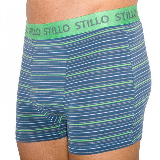 Boxer da uomo Stillo grigio con strisce verdi (STP-010)