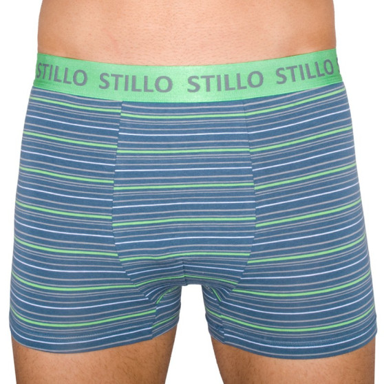 Boxer da uomo Stillo grigio con strisce verdi (STP-010)