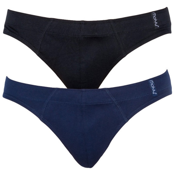 2PACK slip da uomo Molvy nero e blu (KP-013)