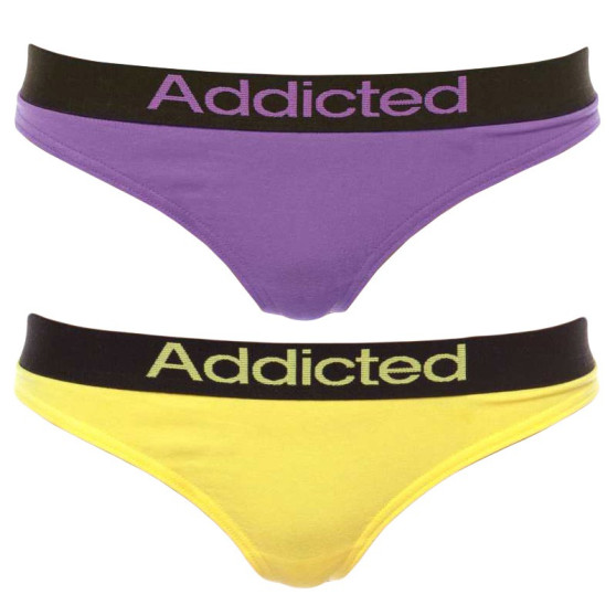 2PACK perizoma donna  viola giallo Addicted