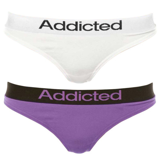 2PACK perizoma donna  bianco viola Addicted