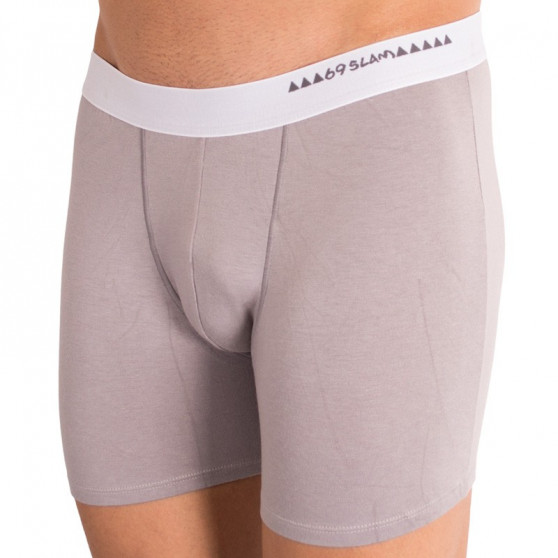 Boxer uomo 69SLAM fit bambù tinta unita grigio