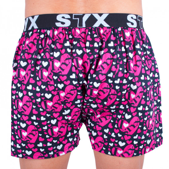 Boxer da uomo Styx arte sport gomma cuori neri (B556)