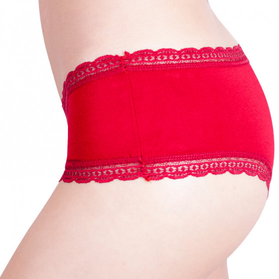 Mutandine da donna Molvy rosse con pizzo (MD-726-FEU)