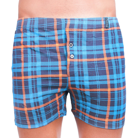 Boxer da uomo Molvy grigio blu a quadri (MP-988-BBU)