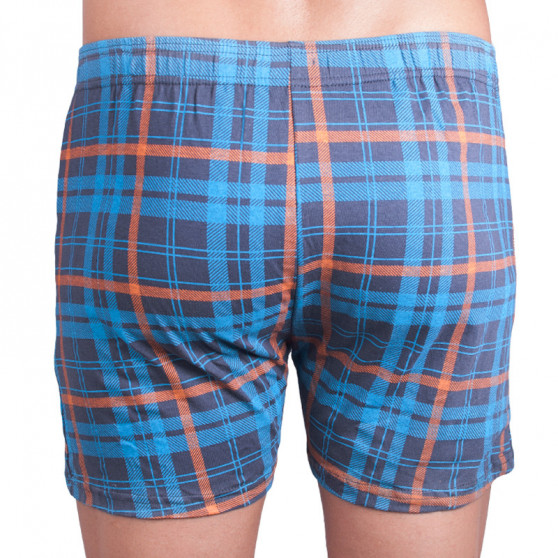 Boxer da uomo Molvy grigio blu a quadri (MP-988-BBU)