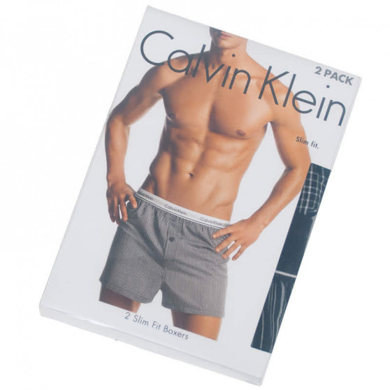 2PACK Boxer da uomo Calvin Klein slim fit multicolore (NB1544A-KGW)