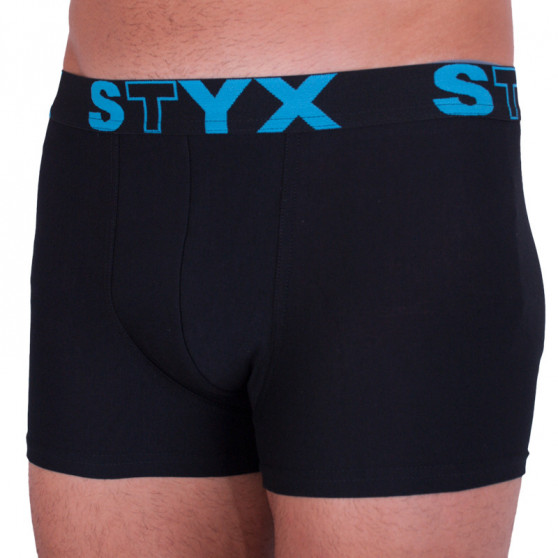 Boxer da uomo Styx sportivo elastico oversize nero (R961)