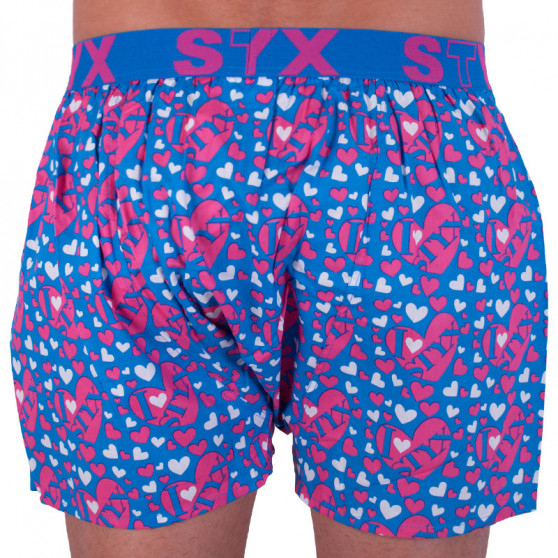 Boxer da uomo Styx arte sport gomma cuori blu (B652)