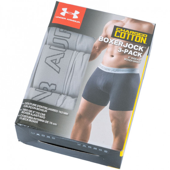 3PACK boxer uomo Under Armour grigio (1277279 039)