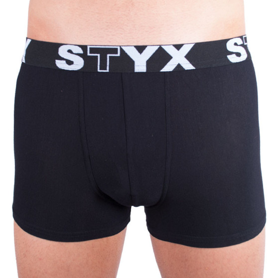 Boxer da uomo Styx sportivo elastico oversize nero (R960)