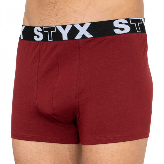 Boxer da uomo Styx sport elastico oversize bordeaux (R1060)