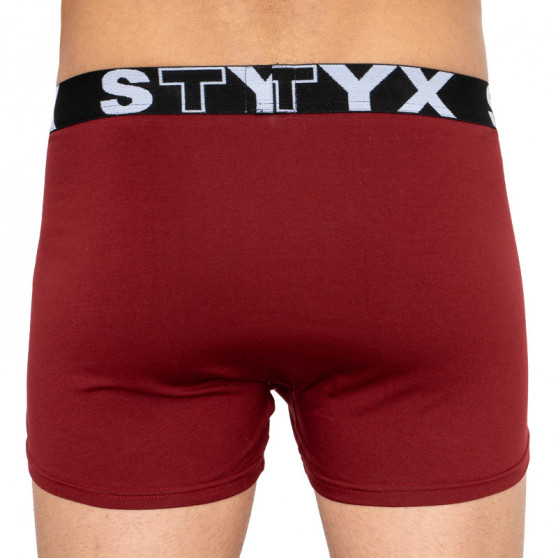 Boxer da uomo Styx sport elastico oversize bordeaux (R1060)