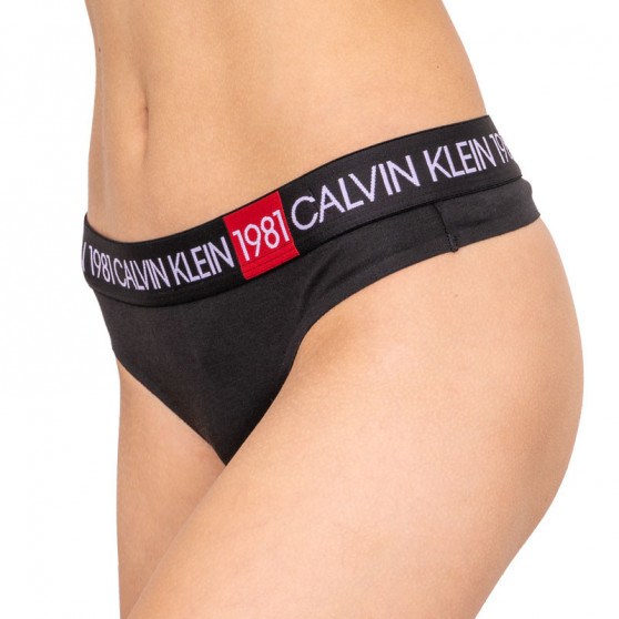 Perizoma da donna Calvin Klein nero (QF5448E-001)