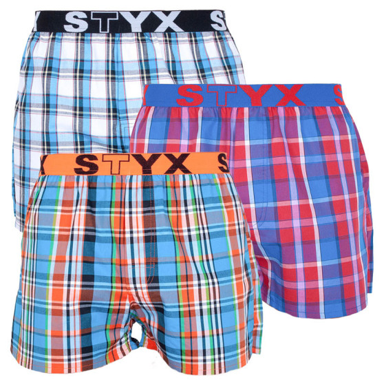 3PACK Boxer da uomo Styx sport elastico multicolore (B7343536)