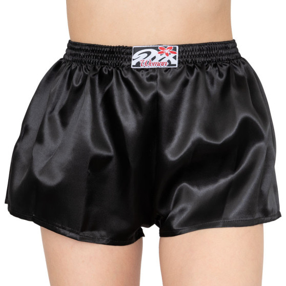 Boxer da donna Styx classici elasticizzati in raso nero (L588)