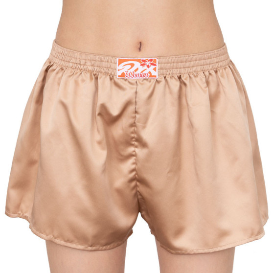 Boxer da donna Styx raso classico elastico marrone (L600)