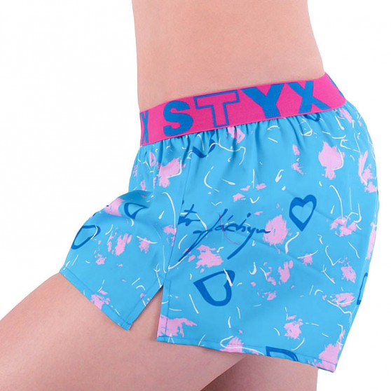 Boxer da donna Styx arte sport gomma cuori blu chiaro (T756)