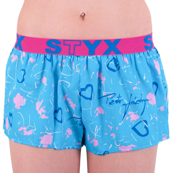 Boxer da donna Styx arte sport gomma cuori blu chiaro (T756)