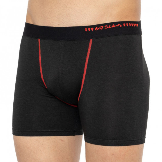 Boxer da uomo 69SLAM fit bambù tinta unita nero