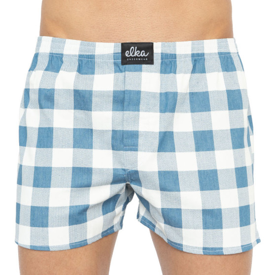 Boxer da uomo ELKA a quadri blu chiaro (P0010)