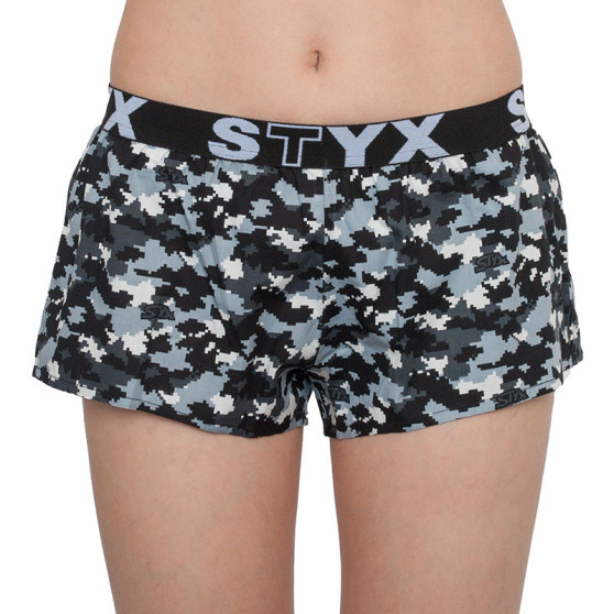 Boxer da donna Styx arte sport gomma camuffamento digitale (T856)