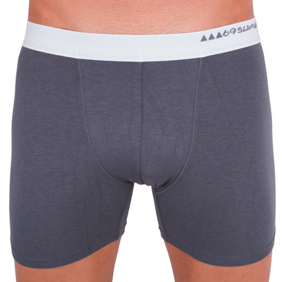 Boxer da uomo 69SLAM fit bambù tinta unita grigio scuro