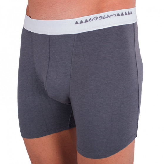 Boxer da uomo 69SLAM fit bambù tinta unita grigio scuro