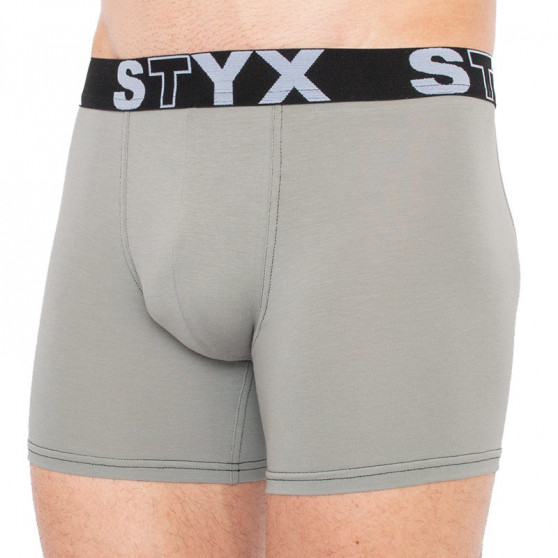 Boxer da uomo Styx lungo sportivo elastico grigio chiaro (U1062)