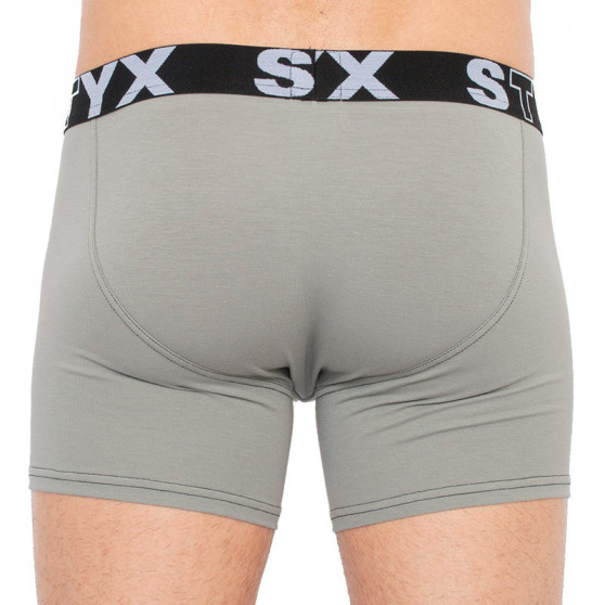 Boxer da uomo Styx lungo sportivo elastico grigio chiaro (U1062)