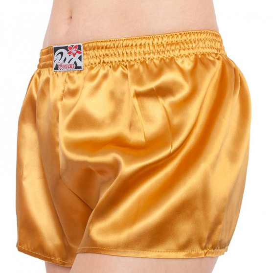 Boxer da donna Styx classici elastici in raso oro (L685)