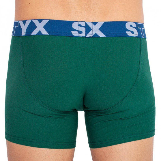 Boxer uomo Styx lungo sport elastico verde scuro (U1066)