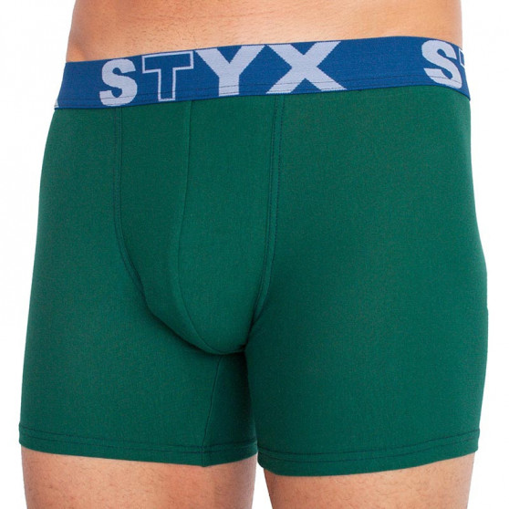 Boxer uomo Styx lungo sport elastico verde scuro (U1066)