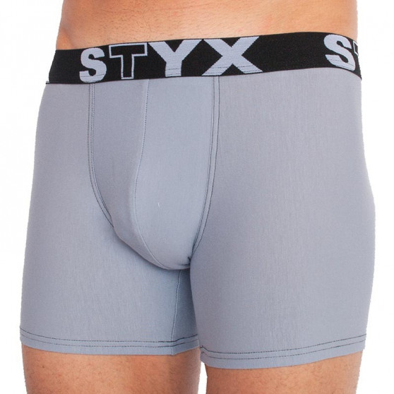 Boxer da uomo Styx lungo sportivo elastico grigio chiaro (U1067)