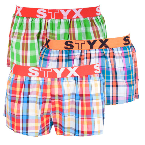 3PACK Boxer da donna Styx sport elastico multicolore (T6212233)