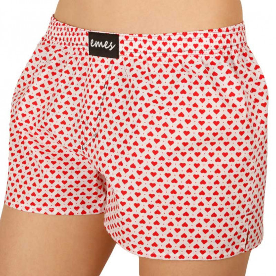 Boxer da donna Emes bianco con cuori (007)