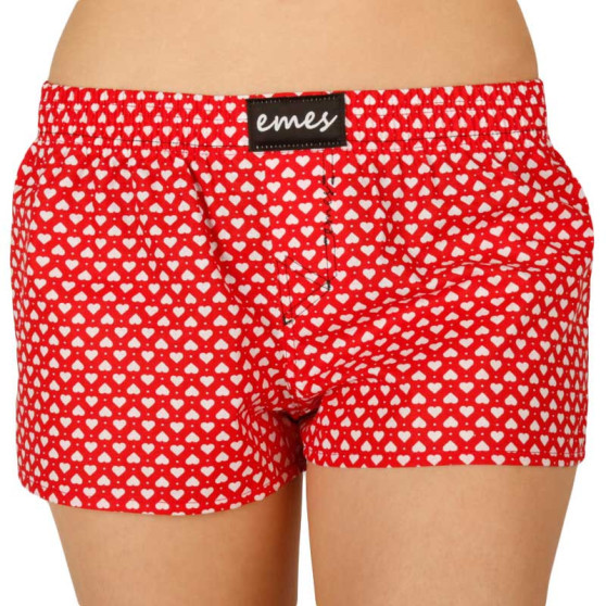 Boxer da donna Emes rosso con cuori (027)