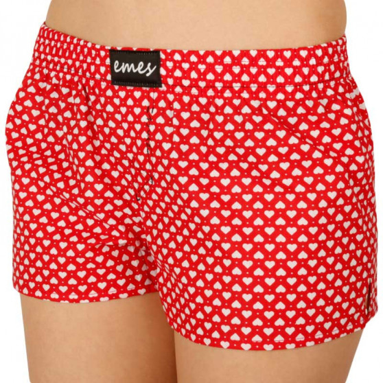 Boxer da donna Emes rosso con cuori (027)