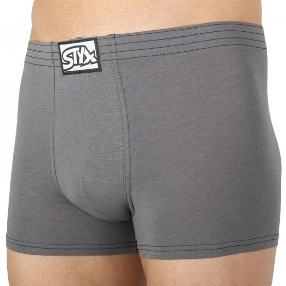 Boxer da uomo Styx classico elastico grigio scuro (Q1063)