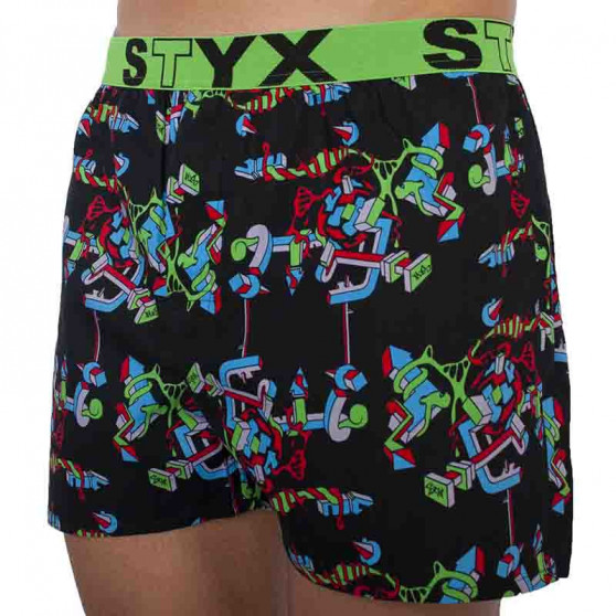 3PACK Boxer da uomo Styx sport elastico multicolore (B9565758)