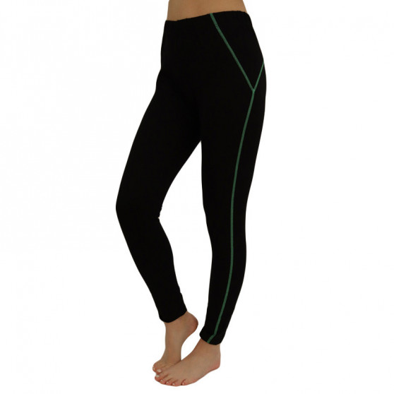 Leggings donna VoXX nero con riga verde (1149--)