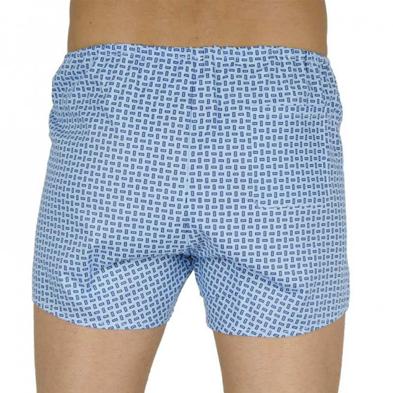 Boxer classici da uomo Foltýn blu con rettangoli oversize