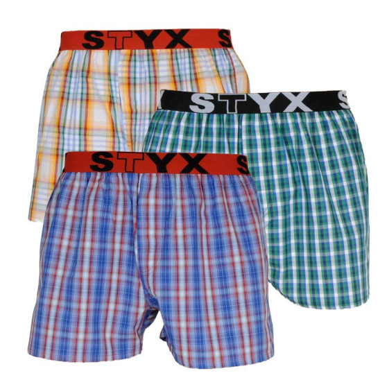 3PACK Boxer da uomo Styx sport elastico multicolore (B1051013)