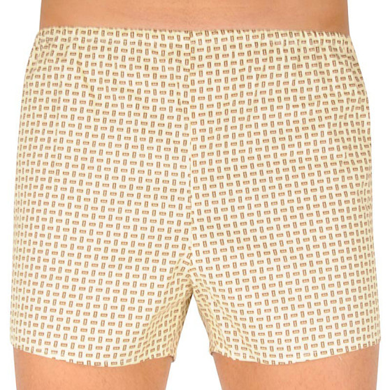 Boxer classici da uomo Foltýn beige con rettangoli