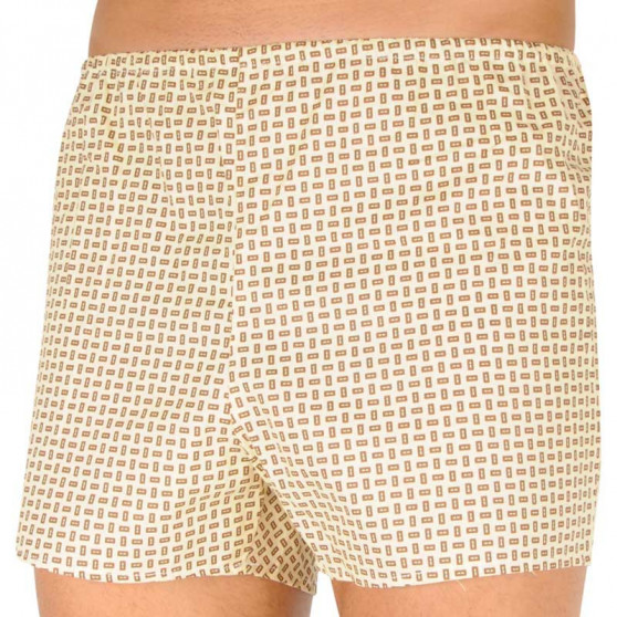 Boxer classici da uomo Foltýn beige con rettangoli