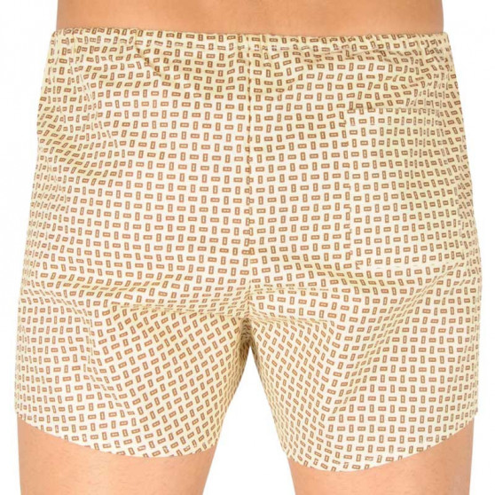 Boxer classici da uomo Foltýn beige con rettangoli