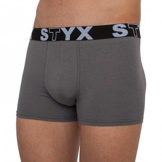 3PACK boxer uomo Styx sport elastico oversize grigio scuro (R10636363)