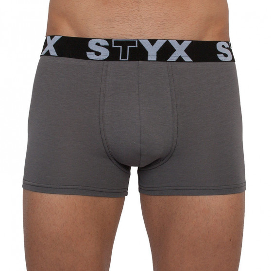 3PACK boxer uomo Styx sport elastico oversize grigio scuro (R10636363)