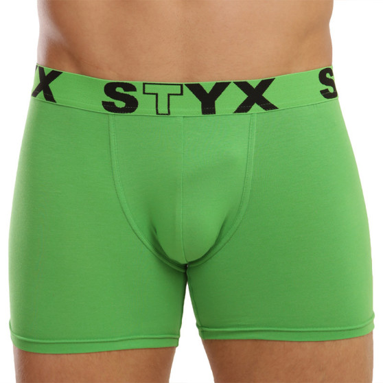 Boxer uomo Styx lungo sport elastico verde (U1069)